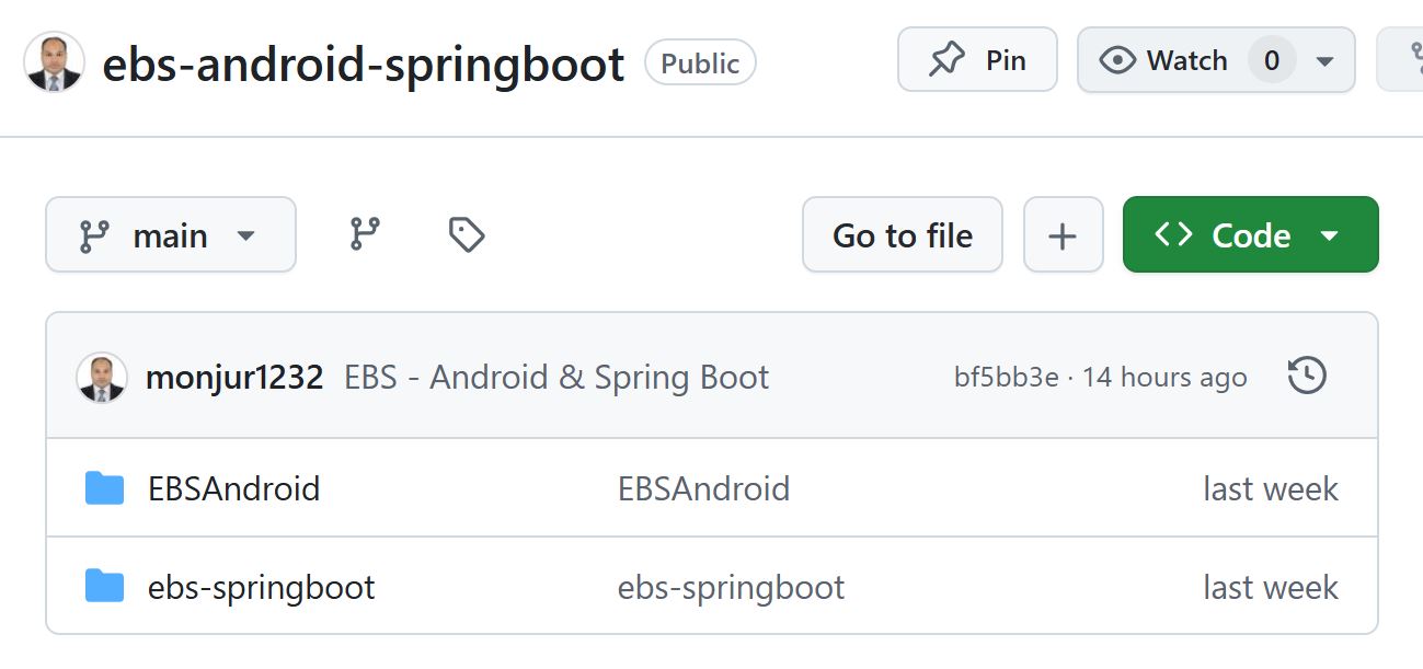 Source Code-EBS-Android & Spring Boot